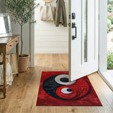 Red Yin-Yang Tufted Area Rug