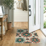 Radiant Green Agave Starburst Area Rug