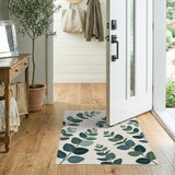 Eucalyptus Leaves Green Area Rug