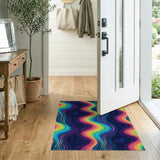 Rainbow Cosmic Waves Area Rug