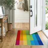 Multi-color and Patterns Vibrant Rainbow Vertical Stripe Area Rug