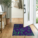 Purple Eucalyptus Leaf Silhouette Area Rug