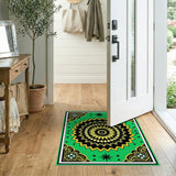 Traditional Persian Green Emerald Mandala Persian Area Rug