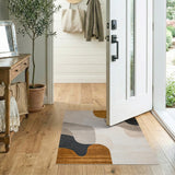 ODIKA Modern Abstract Earth Tone Washable Area Rug - Low Pile Non-Slip Carpet