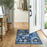 Navy Chinoiserie Blossom Tree Porcelain Vase Rug