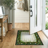 ODIKA Stained Glass Butterfly Garden Washable Area Rug, Low Pile Non-Slip Carpet