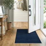Navy Blue Textured Woven Area Rug