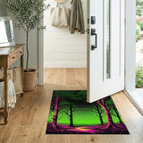 Neon Glow Forest Path Area Rug