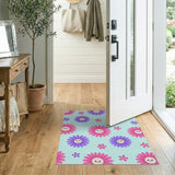 Adorable Smiley Daisy Faces Area Rug