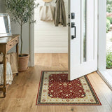 Red Elegant Red Persian Floral Area Rug
