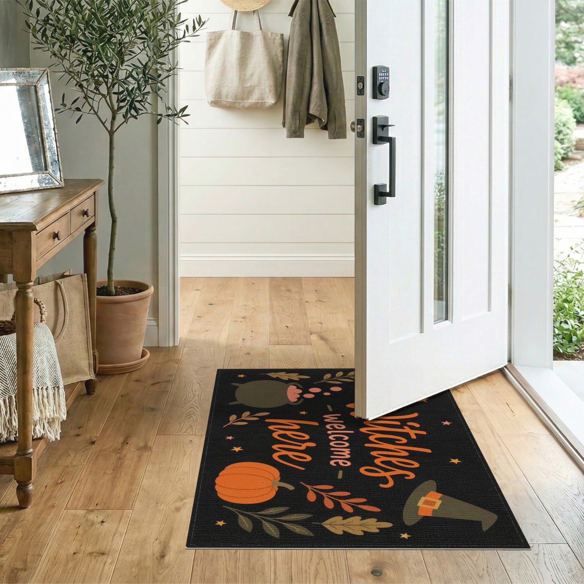 Welcome Witches Halloween Washable Area Rug