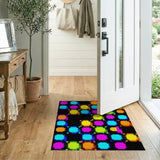 Neon Pixel Glow Multi-Color Area Rug