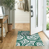 Green Abstract Area Swirling Green Abstract Area Rug