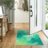 Mint Green Abstract Spiked Area Rug
