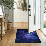 Blue and Teal Cosmic Galaxy Nebula Area Rug