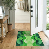 Cascading Green Waves Abstract Area Rug