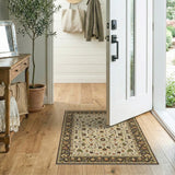 Ivory Persian Floral Vine Area Rug