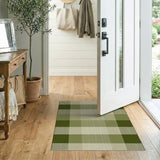 Sage Green Plaid Checkered Area Rug