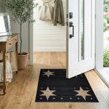 Bold Geometric Star Black Area Rug