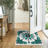 Teal Heritage Tribal Mandala Area Rug