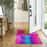 Vibrant Rainbow Geometric Area Rug
