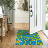 Whimsical Kids Maze Cartoon Area Rug