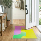 Abstract Area Vibrant Wavy Multi-Color Abstract Area Rug