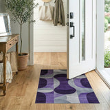 Geometric Modern Purple Purple Grey Geometric Modern Area Rug