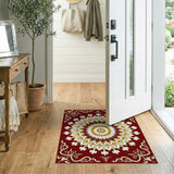 Red Opulent Red Gold Mandala Persian Rug