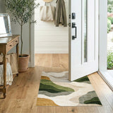 Wavy Abstract Beige and Neutral Area Rug