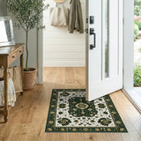 Black Gold Floral Persian Area Rug