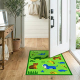 Kids Cartoon Jungle Animal Area Rug Tigers Dinos Sharks