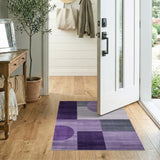 Purple Geometric Modern Purple Gray Geometric Abstract Area Rug