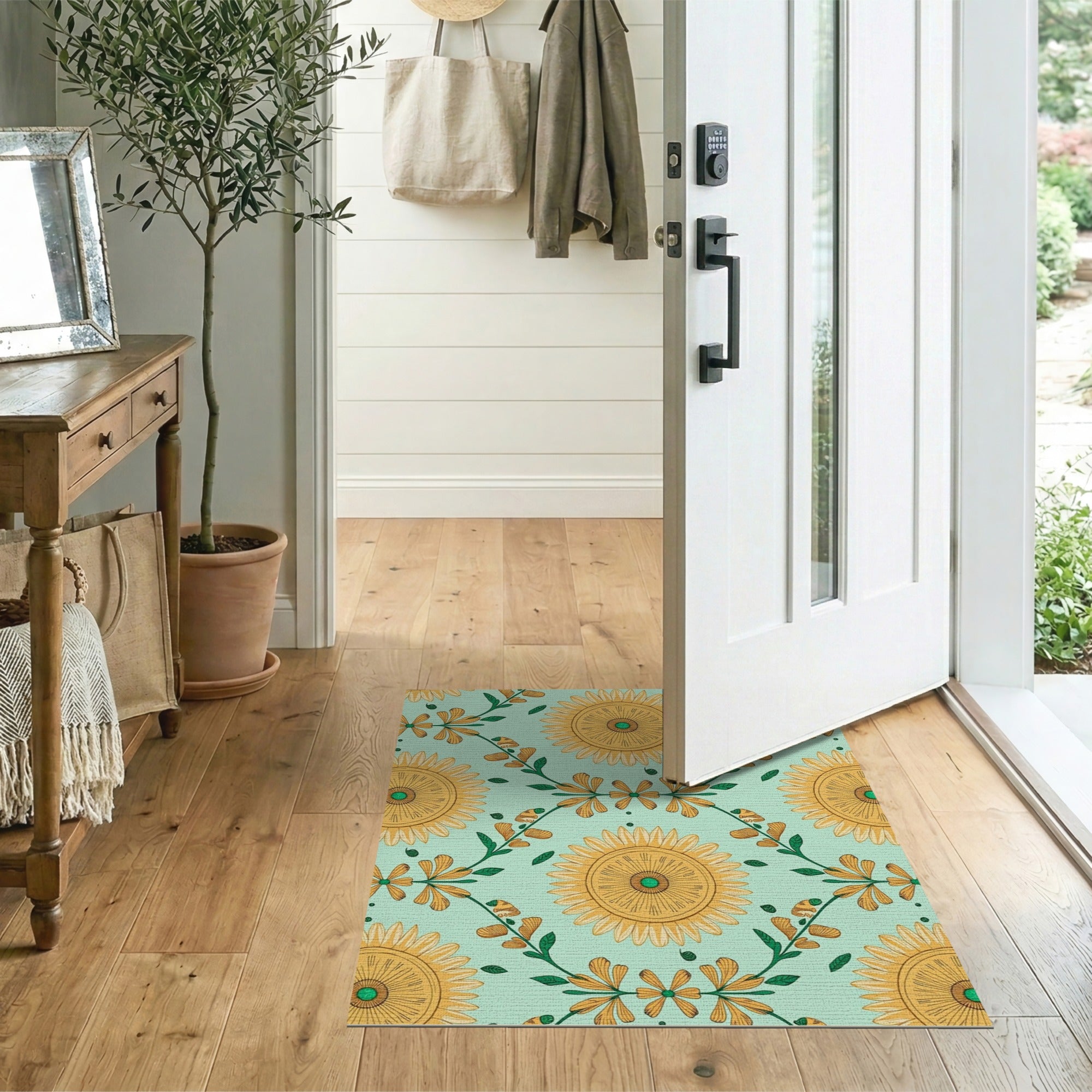 Vintage Sunflower Vine Area Rug
