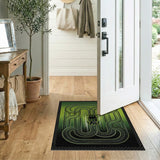 Green Winding Track Racing Area Rug
