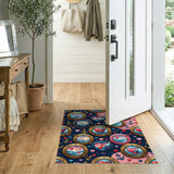 Romantic Nautical Portholes Hearts Area Rug