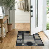 Geometric Black White Modern Area Rug