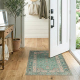 Teal Traditional Persian Area Rug