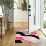 Wave Abstract Area Pink Abstract Wave Area Rug