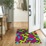 Vibrant Neon Blob Abstract Area Rug