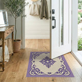Purple Traditional Persian Purple Ornate Medallion Area Rug