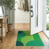 Green Vibrant Green Overlapping Circles Area Rug