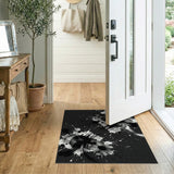 Black Ink Splash Abstract Area Rug