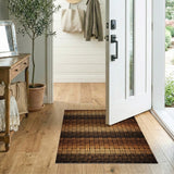 Brown and Tan Brown Tan Woven Geometric Area Rug