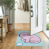 Cute Pink Sleeping Puppy Cartoon Area Rug