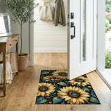Multi-color and Patterns Golden Sunflowers Floral Area Rug