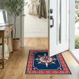 Nautical Compass Rose Navy Area Rug