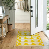 Sunny Yellow Oval Geometric Area Rug