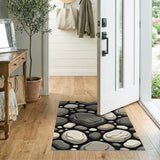 Grey Pebble River Rock Area Rug