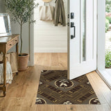 Distressed Vintage Football Area Rug